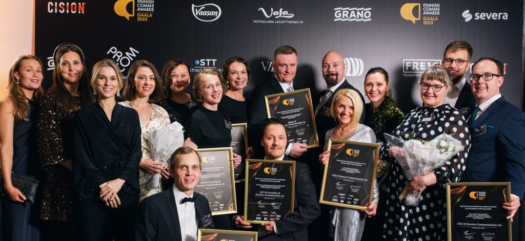 Brunnenille kolme voittoa Finnish Comms Awardsissa